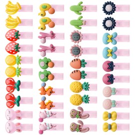 MAORULU Baby Hair Clips, 1.5'' Cute Hair Accessories for Girls Toddlers Infants Kids, No Slip Candy Color Hair Pins, Soft Fabric Barrette Clips in Assorted Pattern, 40 Count