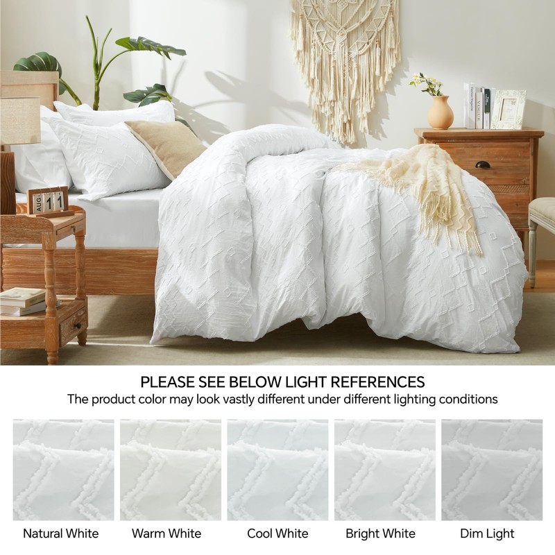 ChiXpace Boho Duvet Cover Cal King - Textured Bedding Set