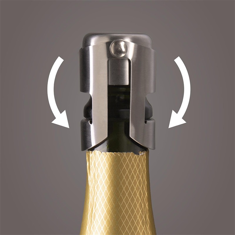 Vacu Vin Brushed Steel Champagne Bottle Stopper