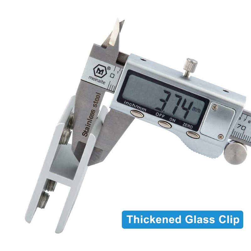 INCREWAY 4pcs Glass Clamp, Adjustable Double Side Aluminum Alloy Glass