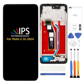 A-MIND for Moto G 5G 2024 6.6" LCD Screen Replacement with Frame (Black) – Original Display Assembly for XT2417 XT2417-1 XT2417D Touch Digitizer Full Assembly Repair Kit