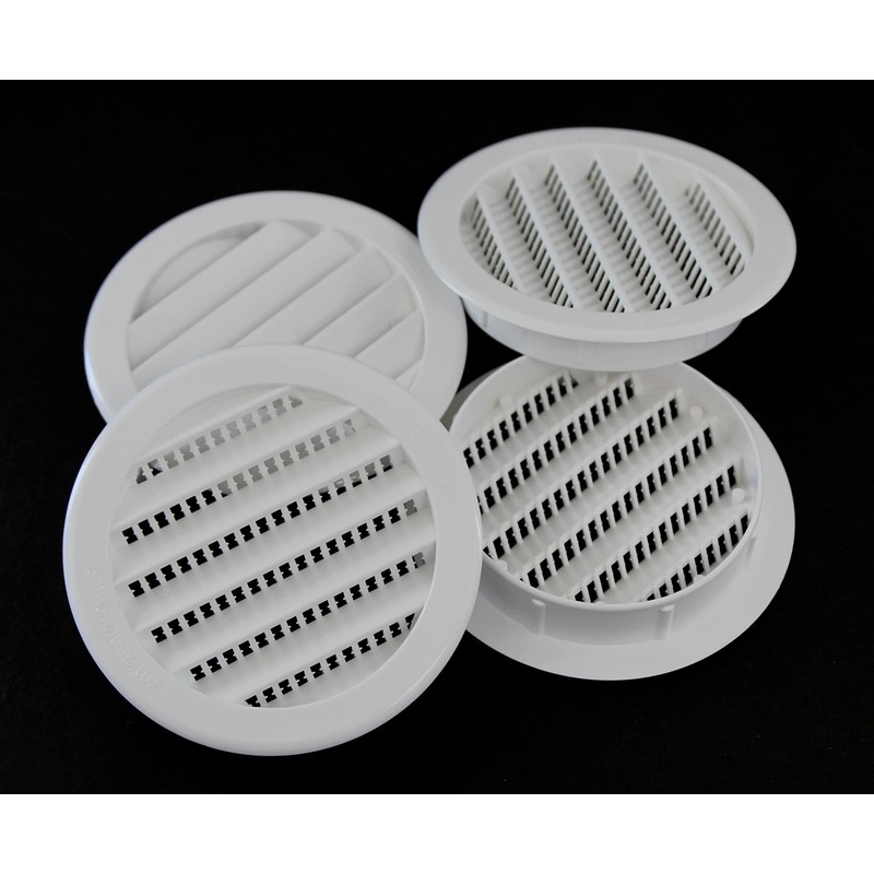 3" Round Plastic Louver Soffit Air Vent Reptile Screen Grille