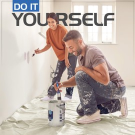 Utopia Drop Cloth for Painting (9x12 ft, 1 Pack) Washable and Reusable Canvas Fabric for Furniture & Floor Protection Highly Absorbent Paint Cover - Duck Dropcloth for Outdoor and Indoor Use