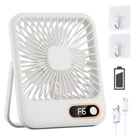 Desk Fan, Portable Travel Fan with 4000mAh Battery, USB Rechargeable Folding Design for Flexibility, Strong Quiet Wind with 6 Speeds, Display Function, Smart Timer, Ideal Gifts for Office Home Camping