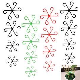 Pack of 16 Plant Support Shrub Holder Plant Support 5.7/7.7/11.7/13.5 cm Plant Holder Handle Holder Plastic Plant Clamp, 4 Sizes, for Climbing Plants, Plant Accessories (Black/Red/Green)