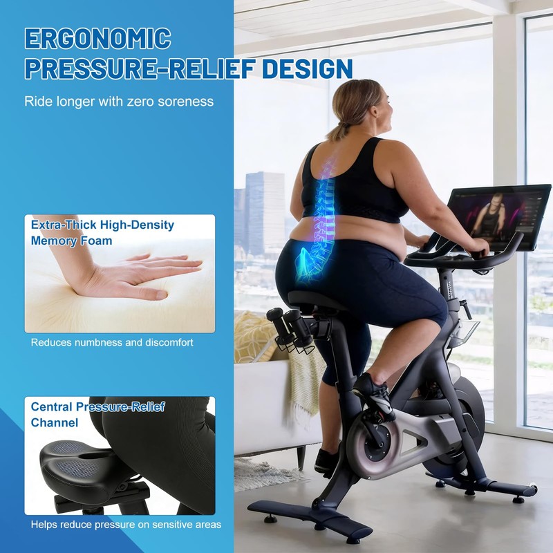 APECYC Bike Seat Extra Wide, Oversized Comfort Bicycle Saddle for