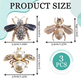 EOYVAIL Schuhbefestiger & Schnürsenkel,6 stücke Biene Strass Metall Clips Schuh Blume Dekoration Tasche Zubehör Perle Biene Clips