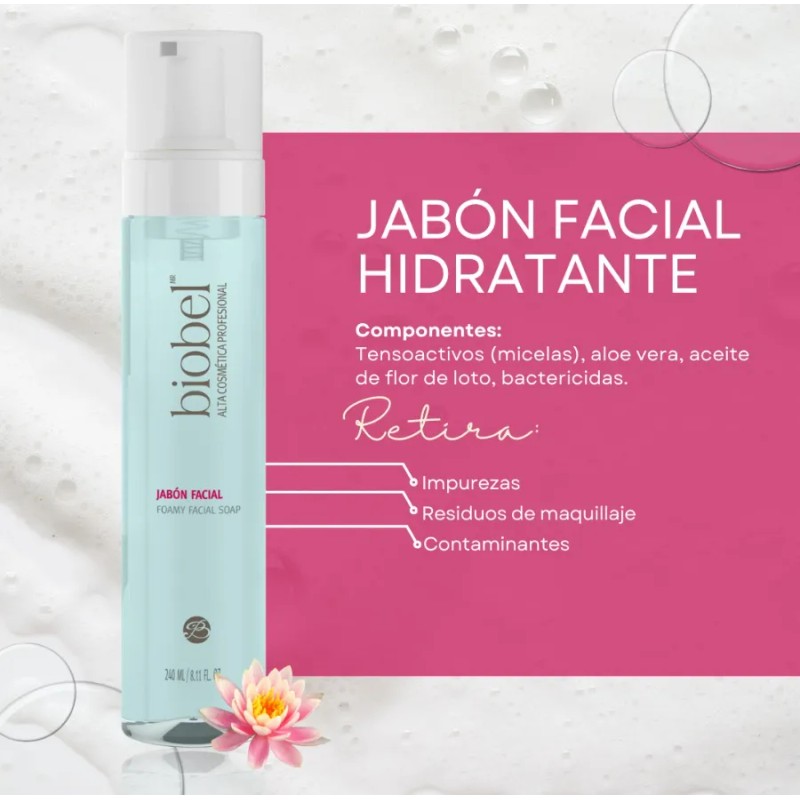 Jabón facial hidratante Biobel de 240 ml para todo tipo