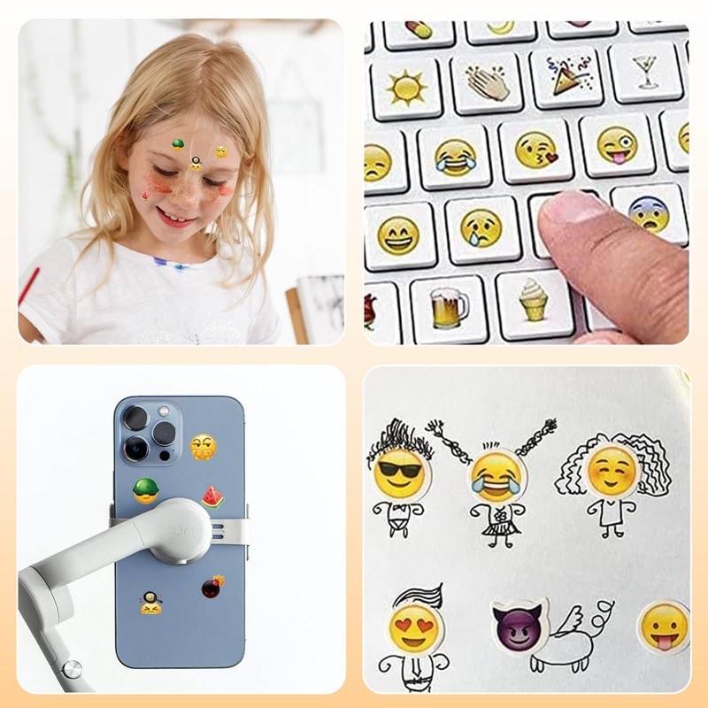 Thoquene 14 Sheets Smiley Emoji Stickers for Kids Notebook Decoration