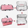 Picnic Basket Foldable Oxford Cloth Insulated Storage Basket with Check