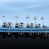 18K White Gold Plated Stud Earrings 4 Prong Brilliant Round