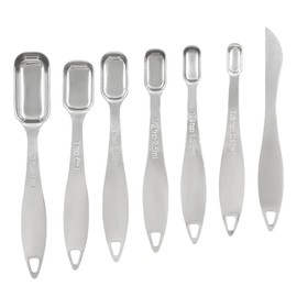 Aracombie 7 PCS Stainless Steel Measuring Spoons Set, Heavy Duty Measuring Spoons Set, Kitchen Measuring Spoons for Dry or Liquid， Fits in Spice Jar