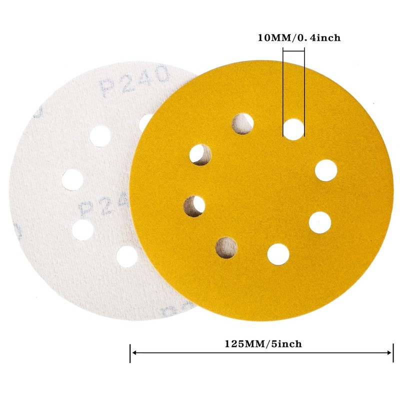 STEBRUAM 100pcs 125mm sanding discs, Sanding Discs Pads for Random