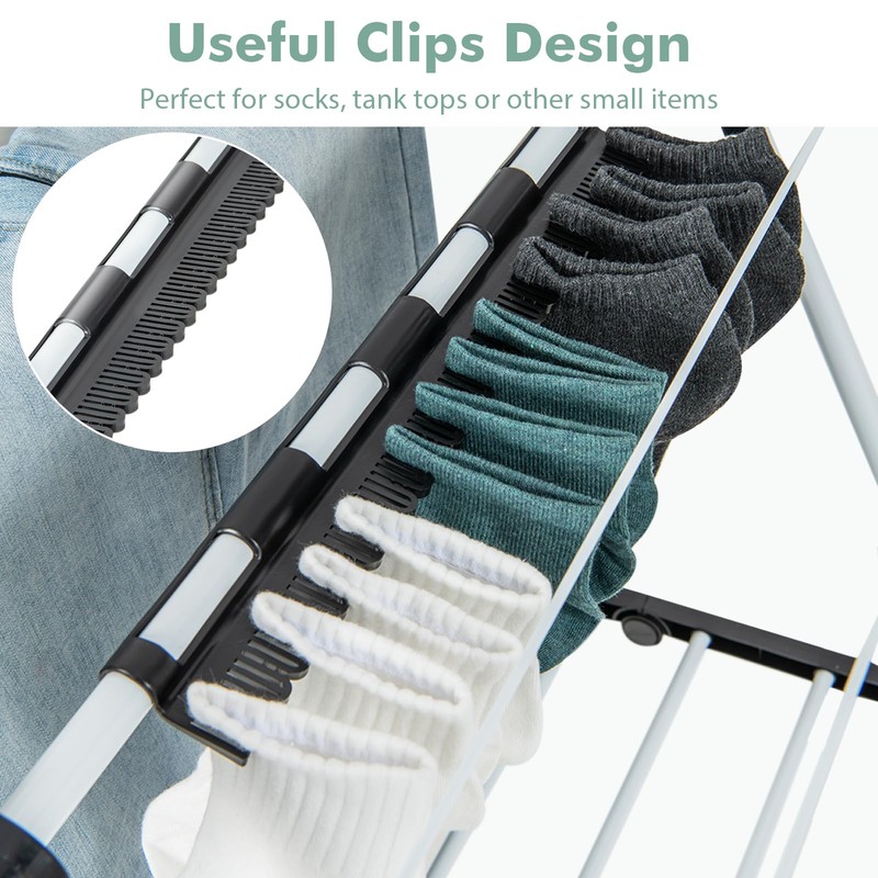 Giantex Clothes Drying Rack, 2-Layer Stainless Steel Foldable Laundry Drying