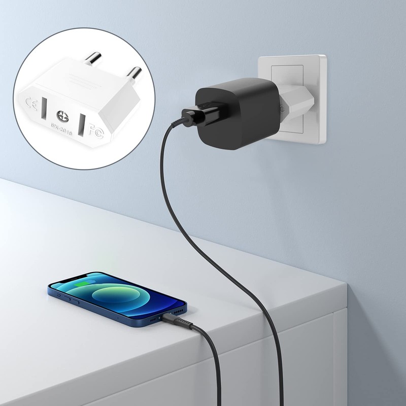 VIEVRE US to EU Adapter, 2 Pin Adapter, USA Germany