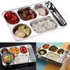 AIYoo 2 Pack Stainless Steel Divided Dinner Plates,Unbreakable Large Control