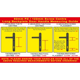TSS White UPVC Door Handle Pair Set, Sprung, 92mm PZ (Centres), Lever Lever, 122mm Screw to Screw (Screw centres), Backplate 245mm x 34mm - Replacement PVC Door Handle in White