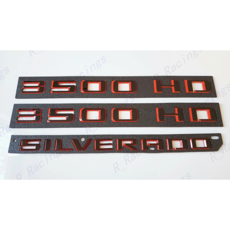 GM Auto Black Red Doors 3500HD Rear Silverado Hood Duramax