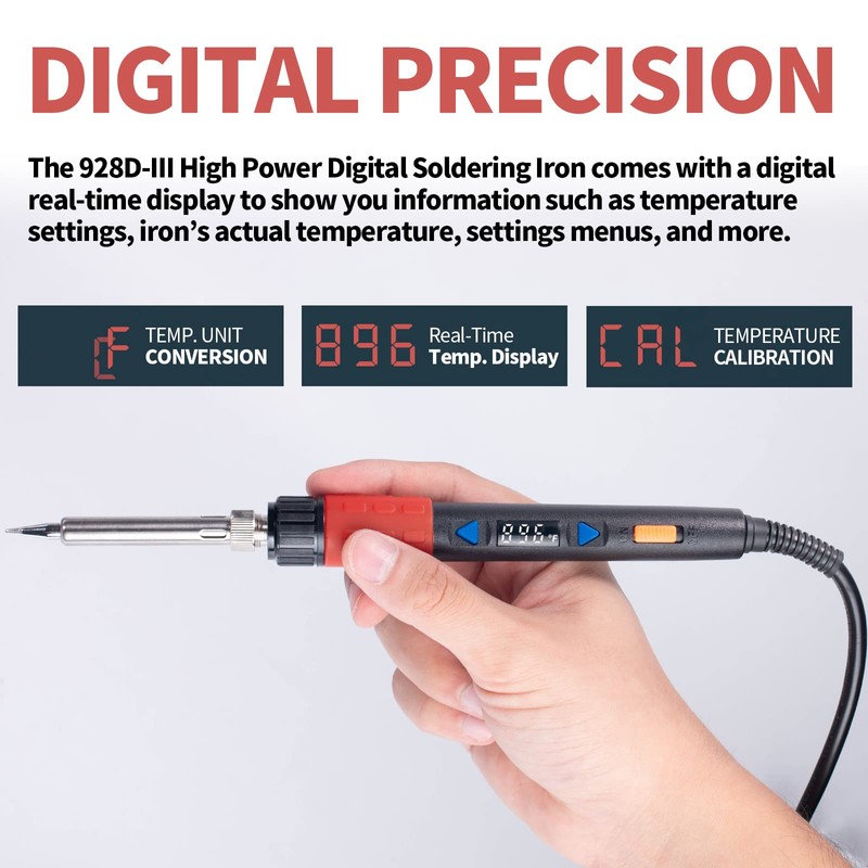 YIHUA 928D-III Soldering Iron,110W High Power, Fully Digital Display °F