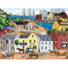 MasterPieces Town & Country Home Port Ocean Pier Large EZ Grip Jigsaw Puzzle by Art Poulin, 300-Piece