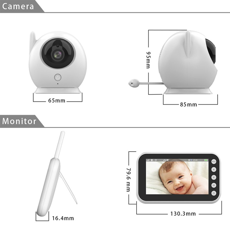 2.4GHz FHSS Monitor with Camera 720P 4.3 Inch LCD Screen