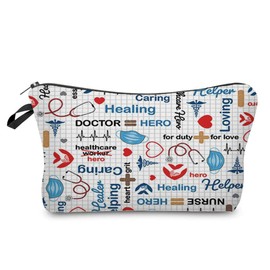 INN Nurse Toiletry Bag Makeup Bag Travel Toiletry Bag Nurse Zipper Doctorhero Cosmetic Bag for Makeup Toilet Essentials, beige, Cosmetic bag for make-up, toilet, belongings