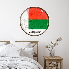 Vinyl Wall Quotes Stickers Madagascar Custom Wall Art Murals Home Decorations World Countries Flag International Festival Wall Decals for Nursery Bike Refrigerator Store 22in