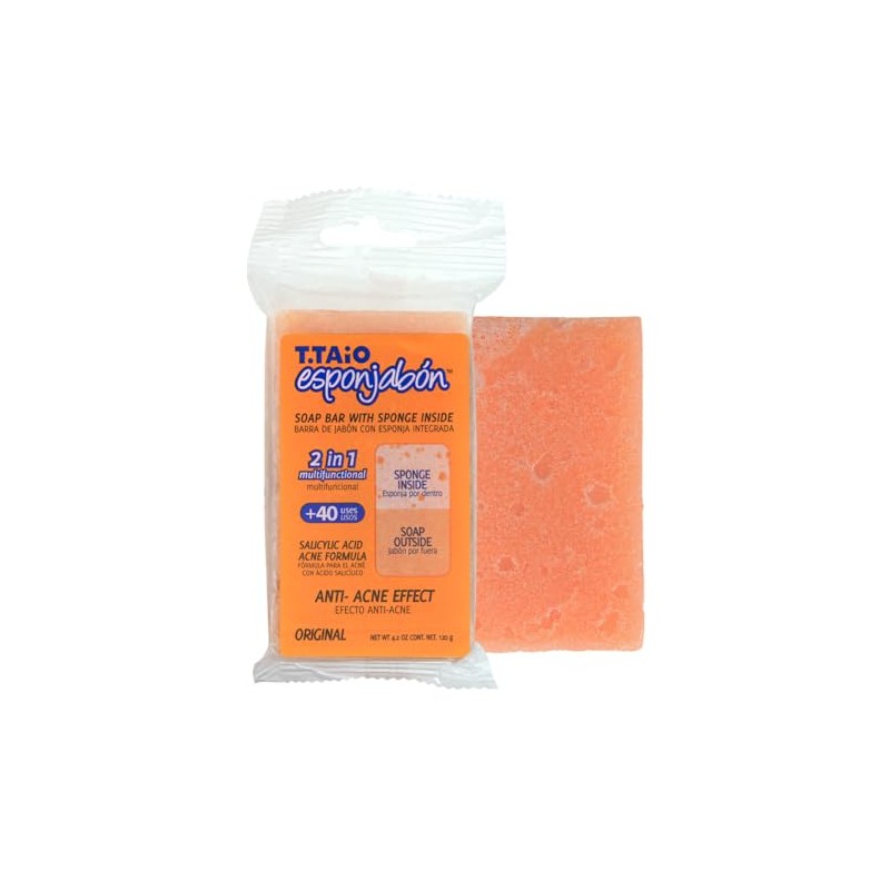 6 Piezas Esponjabon ANTI ACNE Esponja + Jabón 2 en