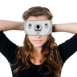 VHOPMORE Cute Animal Sleeping Mask Sleep Mask, Funny Sloth Soft Plush Eye Mask with Adjustable Headband for Travel Nap Blindfold Eye Cover Eyeshade for Adult Kids Men Women - Sloth