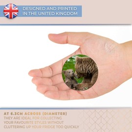 Destination Vinyl ltd Magnet for Refrigerator, Fridge - Mother Bear & Cub Baby Animals Cute for Office, Cabinet and Whiteboard, Magnetic Stickers, 8261