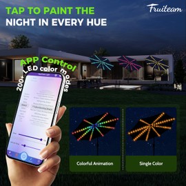 FRUITEAM Solar Colorful LED Lights Patio Umbrella, 7.5FT Heavy Duty Cantilever Outdoor Umbrella with 200+ Light Modes, All-Weather UV Protection Sun Shade for Outdoor Table, Pool, Garden (Navy)