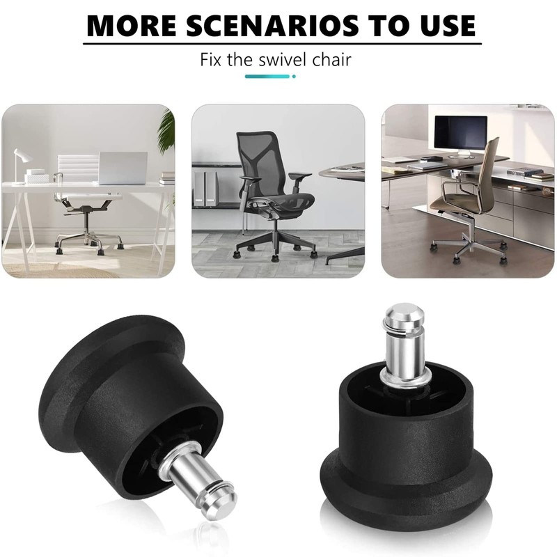 GIOVARA Pack of 5 Glide Castors for Office Chair Wheel