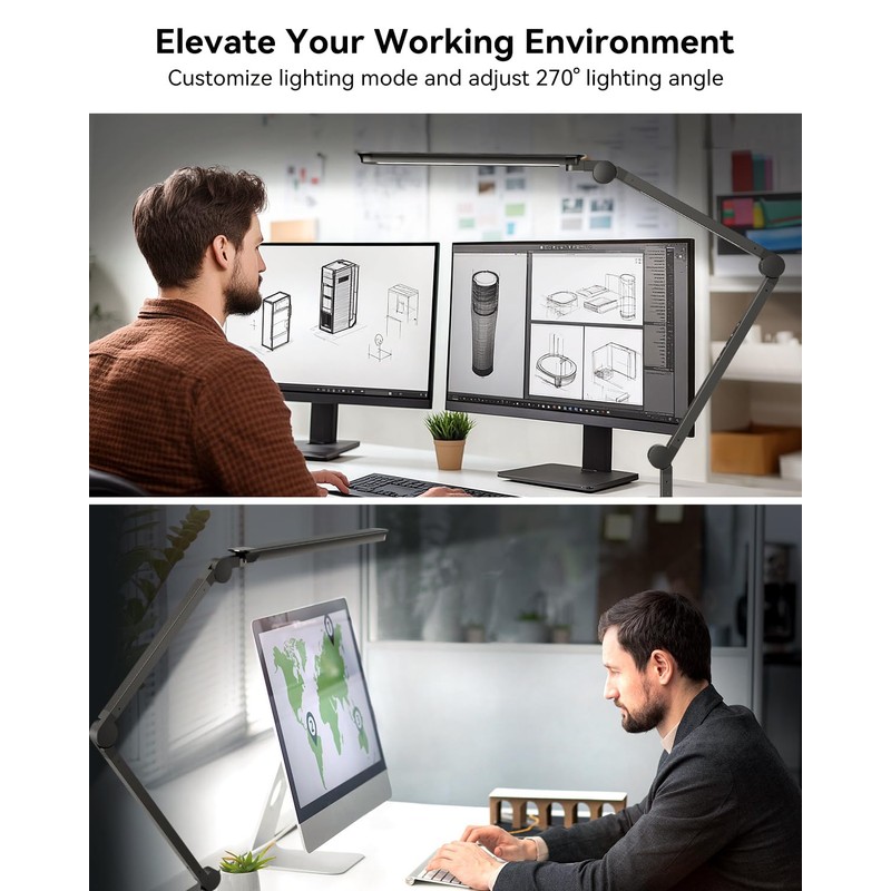 LED Desk Lamp with Clamp, Architect Desk Lamp with Remote,