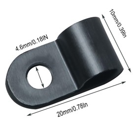 HSCGIN 100PCS Screw Mount Cable Clamp Rope Light Clamp Pan Head Phillips Screw 1/4 Inch Nylon Plastic Cable Clamp R Clamp for Wire Management