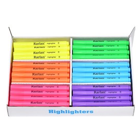Rarlan Highlighters, Chisel Tip, Assorted Fluorescent, 72 Count Bulk Pack