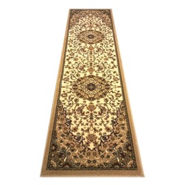 Bellagio Traditional Area Rug Runner 2 Feet X 7 Feet 3 Inch Beige 401
