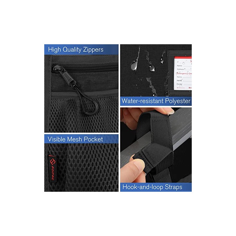 FINPAC Wheelchair Side Storage Bag w/Reflective Strips & Name Card