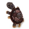 Purple Crystal Turtle Ring/Aged Gold Metal/Adjustable/ 50mm Tall/Large