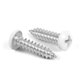 #10 x 1 Pan Head Wood Screws, Sheet Metal Screws Self Tapping Screws, Stainless Steel 18-8 (304), White Head, 100 PCS