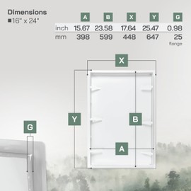 Vent Systems Access Panel for Drywall 16 x 24 Inch - Wall Hole Cover Plate - Metal Access Door with Handle - Plumbing Access Panel for Drywall - Service Shaft Crawl Space Door - Wall Access Panel