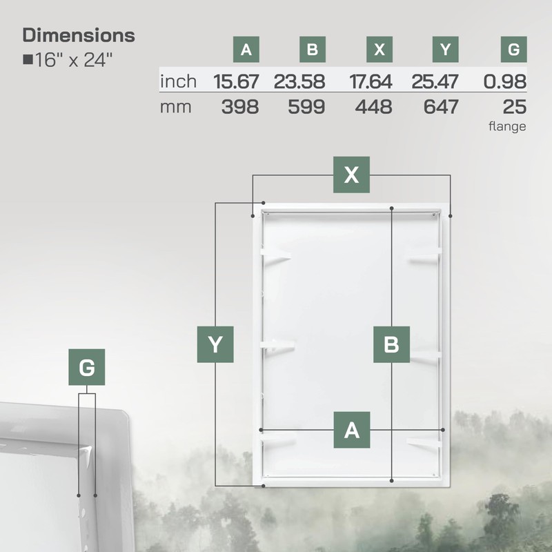 Vent Systems Access Panel for Drywall 16 x 24 Inch
