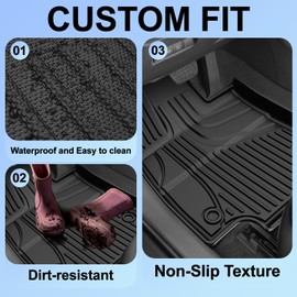 AOMSAZTO Floor Mats Compatible with 2025 2024-2019 Toyota RAV4 (Include Hybrid): Full Set All Weather Floor Mats for Toyota RAV4 2025 2024-2019 TPE Back Seat Cover Protector Trunk Mat Accessories