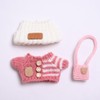 Tznzxm 17cm Doll Clothes, Clothes Accessories for 6.7 Inches Doll Clothes, Cute 3-Piece Set Pink Sweater +Lovely Hat + Backpack Outfit Suitable for 15cm Dolls Clothing Replacement Outfit (No Doll)
