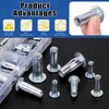 Glarks 34pcs M4 M5 M6 M8 Multi-Grip Rivet Nuts Set