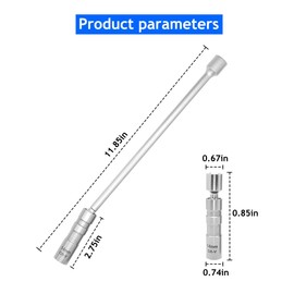 Norkmdi 14mm 9/16" Car Swivel Magnetic Spark Plug Socket, 3/8" Drive 12 Point Thin Wall Spark Plug Socket with Extension Bar, 360° Swivel Automotive Removal Tool, Universal for Vehicles