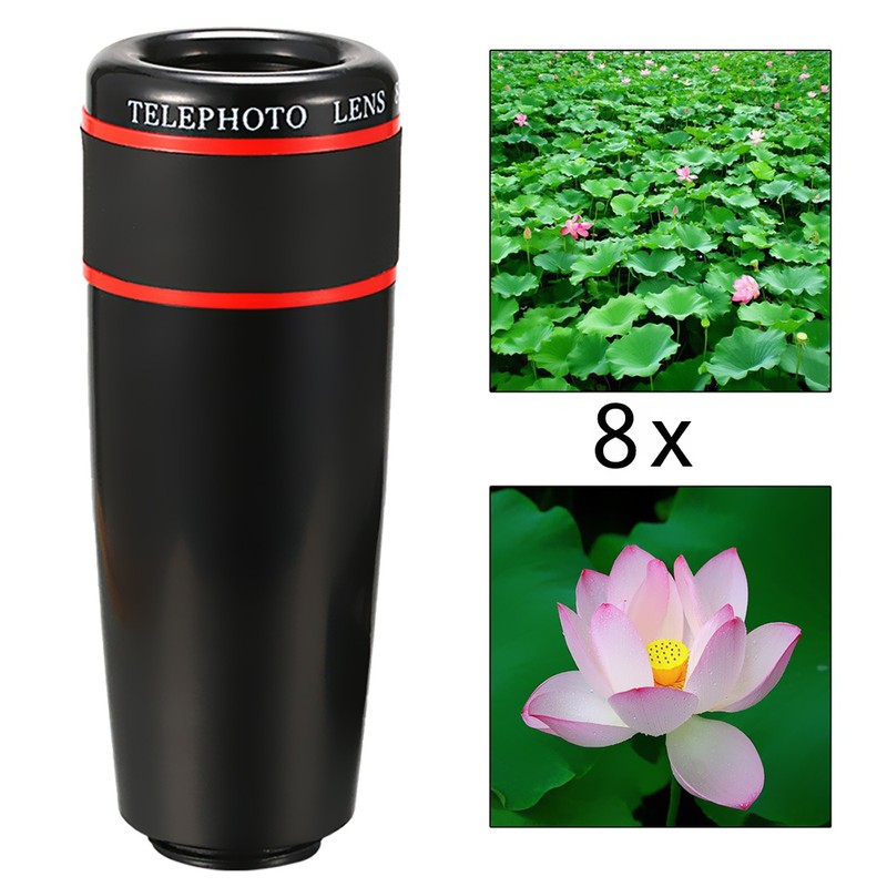 10PCS 8X Telephoto Mobile Phone Lens Universal Detachable Clip-on Lens