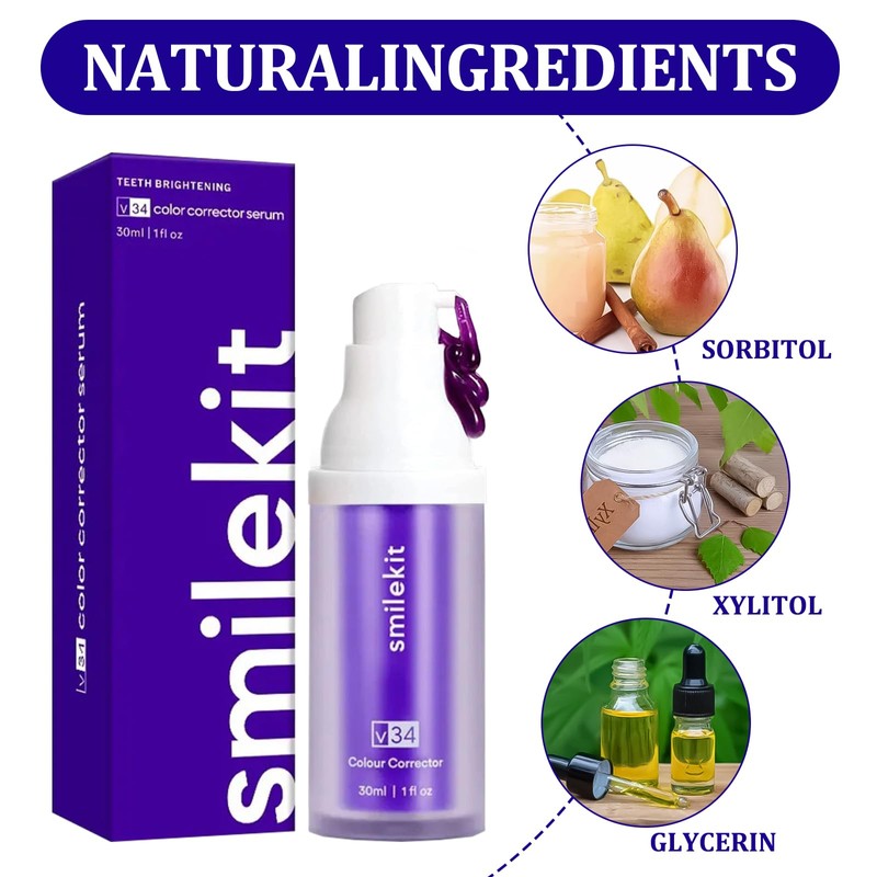Colour Corrector Serum Hi Smile Purple Toothpaste 2 Pieces White