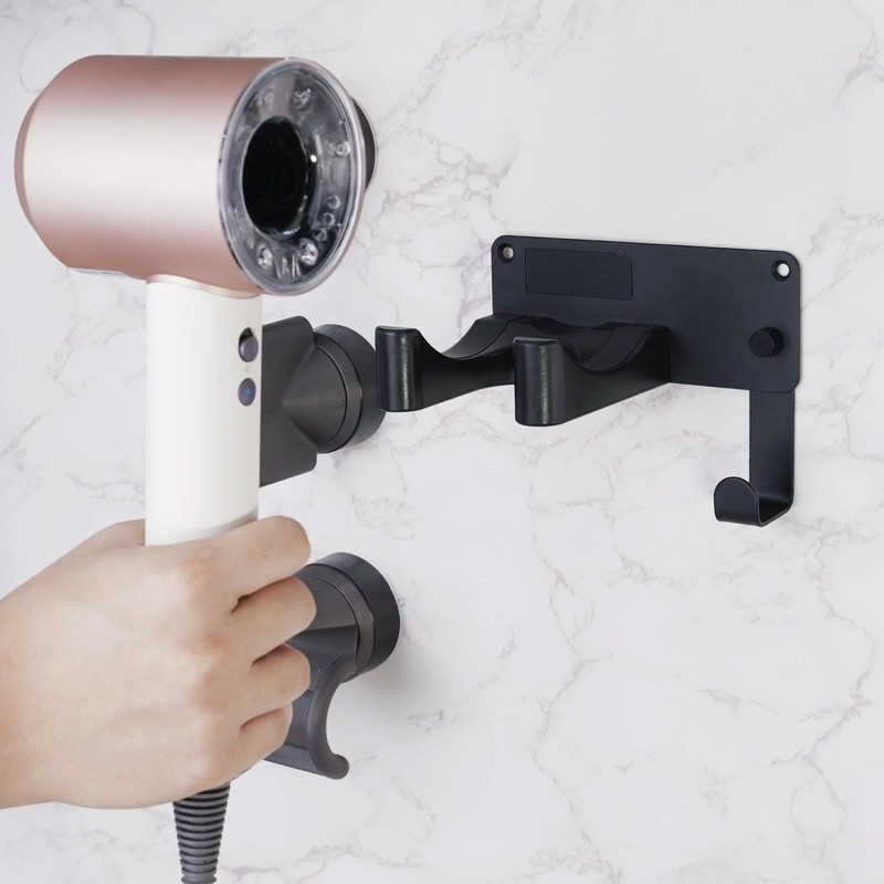 Hair Dryer Holder Wall Mounted, Blow Dryer Holder Aluminum, Hairdryer