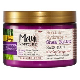 Maui Moisture Shea Butter Hair Mask 12 Ounce Jar (Heal/Hydrate) (354ml) (3 Pack)