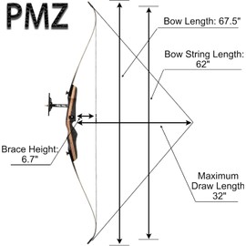 PMZ Recurve Bow and Arrow Set, Professional Aldults Archery Hunting Bow Kit, Ergonomic Design 67.5'' Takedown Bow for Youth Beginners Enthusiasts and Hunting, Right Hand 40lbs